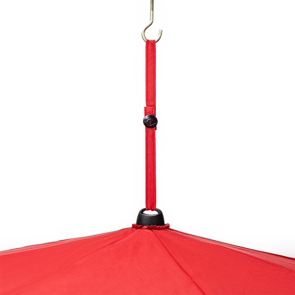 red FARE Skylight umbrella with LED lighting opened light inside