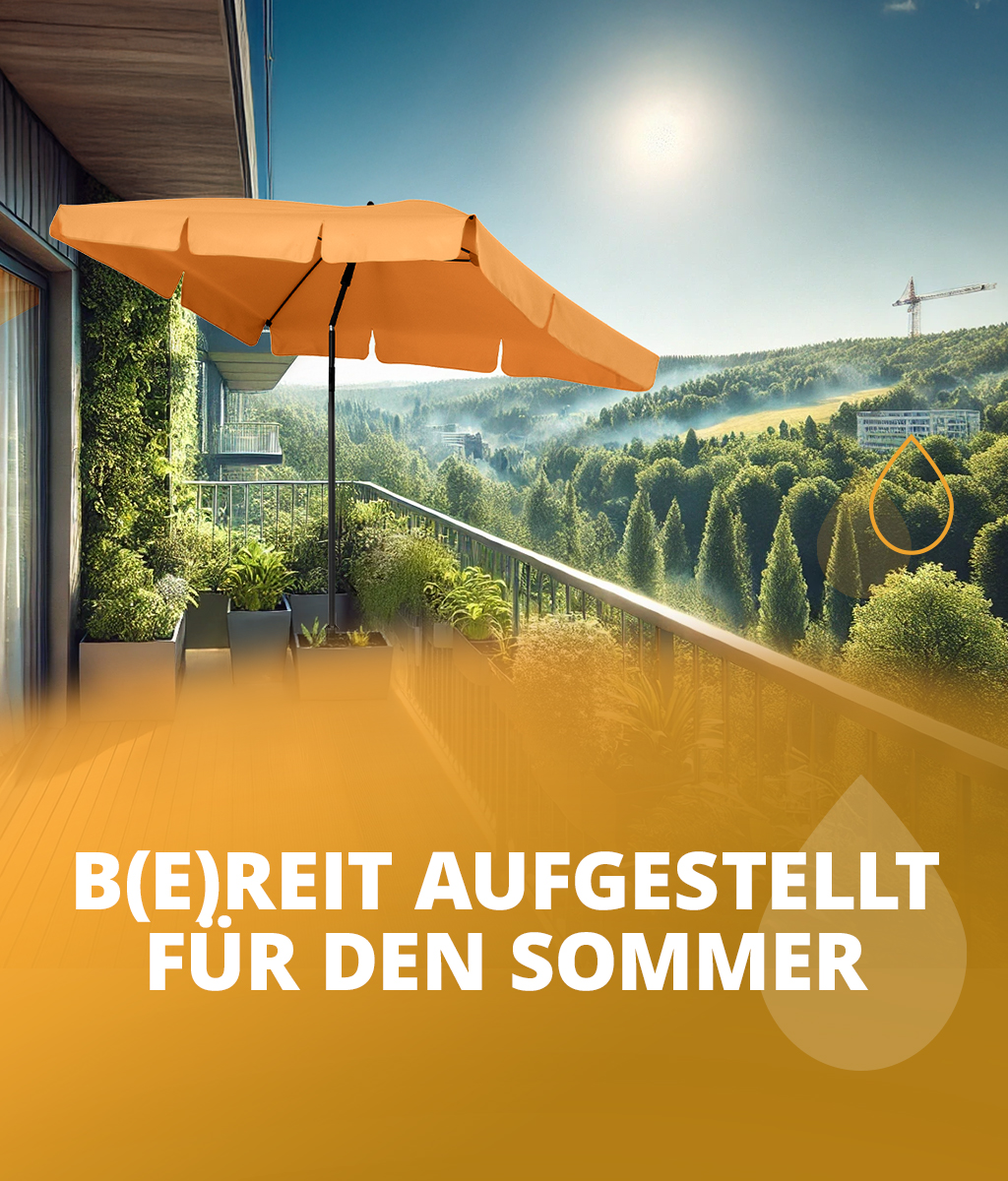 FARE Sommer Sonne Sonnenschirme rechteckig und rund mit Volant