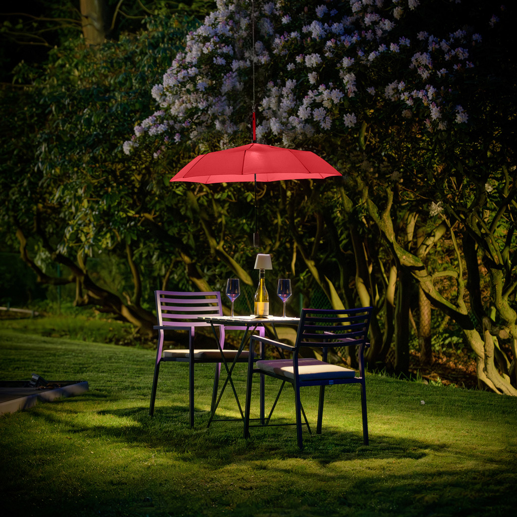 FARE Skylight pocket umbrella with LED light for the garden