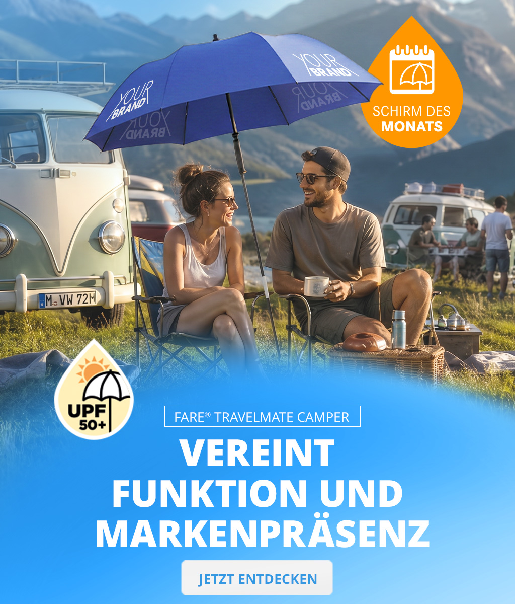 Schirm des Monats Juni: Strand-Sonnenschirm Travelmate Camper