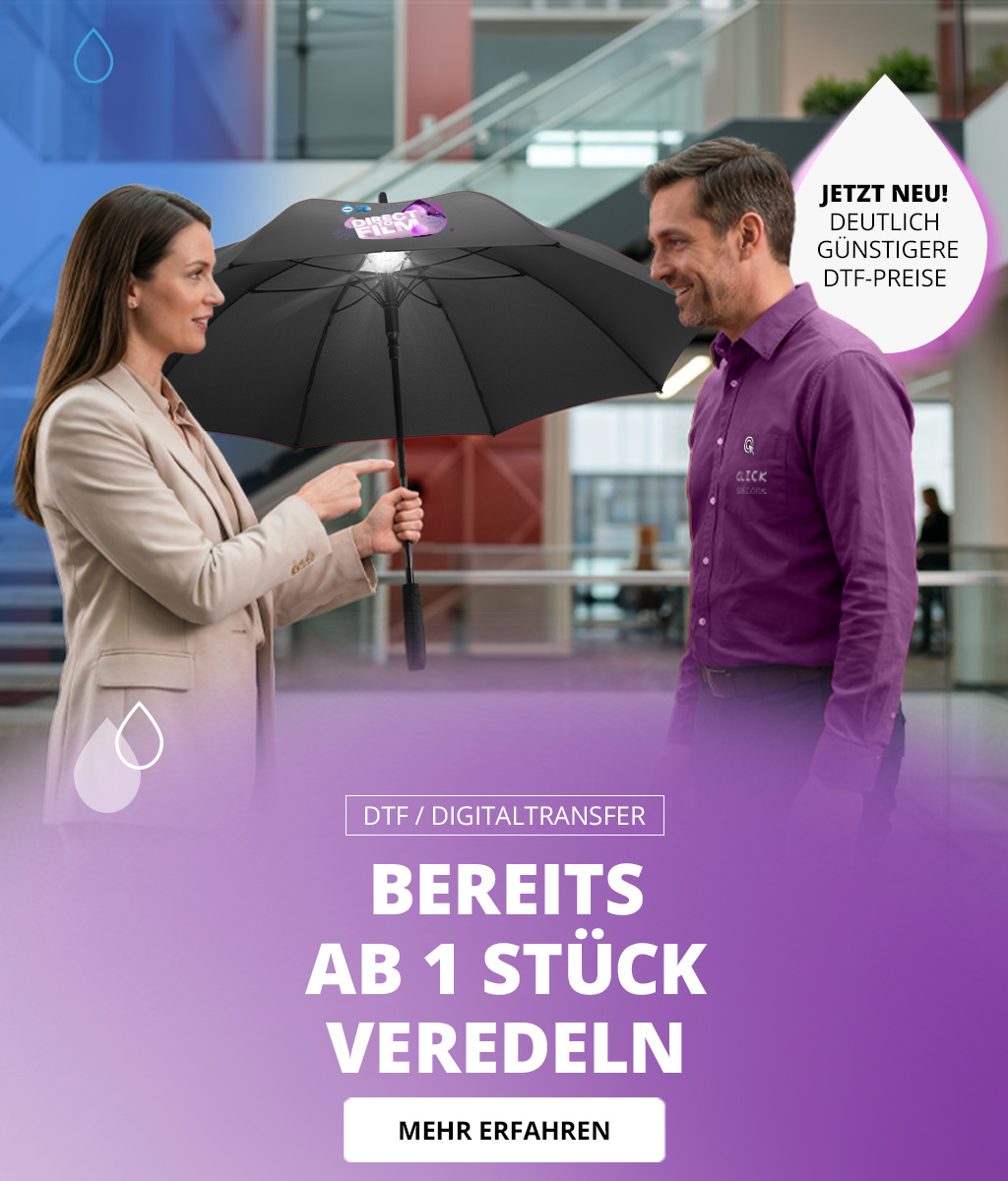 Banner für neue günstigere DTF / Digitaltransfer Preise