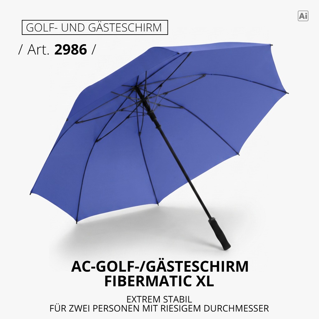 Highlight-Produkt: AC-Golf-/Gästeschirm Fibermatic XL in euroblau