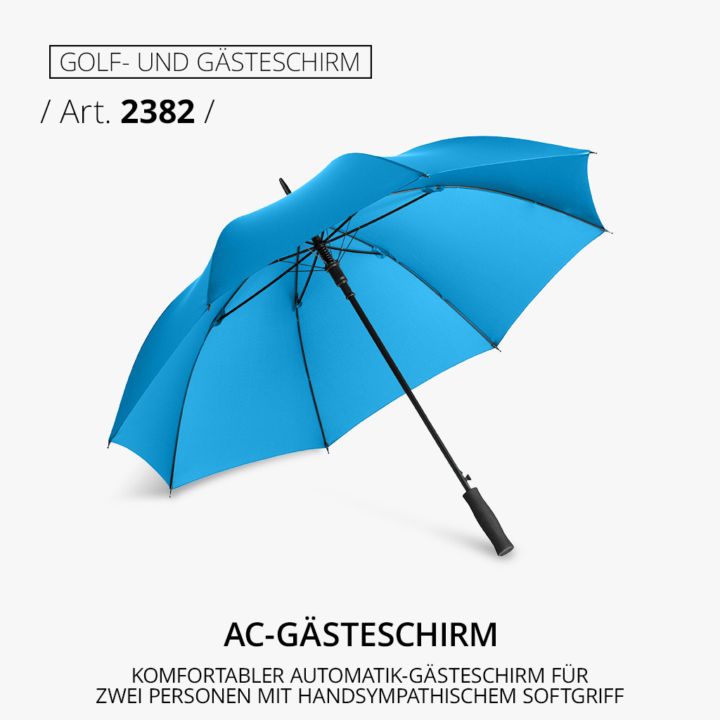 Highlight-Produkt: AC-Gästeschirm in cyan
