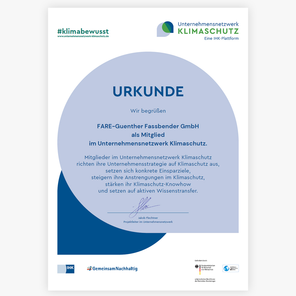 Klimaschutz certificate