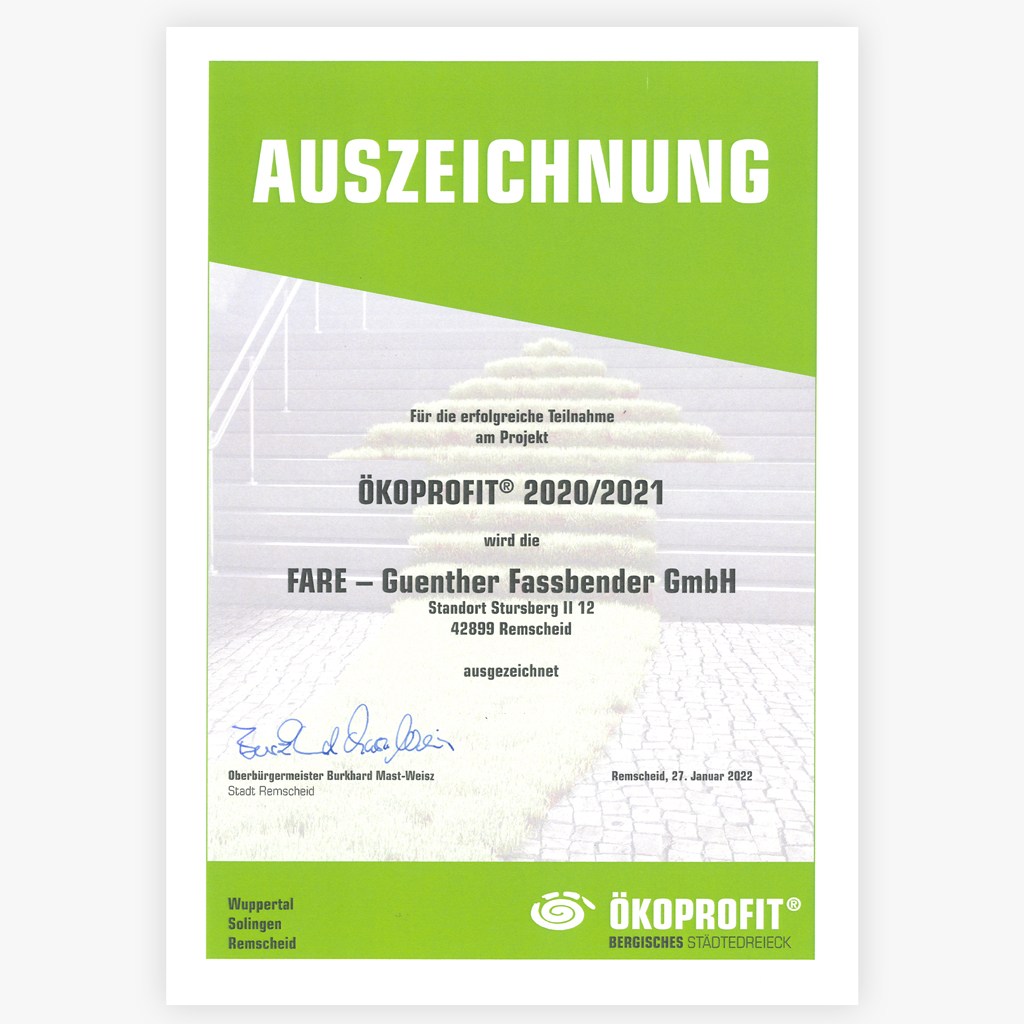 Oekoprofit certificate